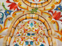 Bawełna devore - Medaliony i kwiatowe ornamenty