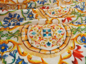 Bawełna devore - Medaliony i kwiatowe ornamenty