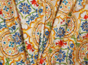 Bawełna devore - Medaliony i kwiatowe ornamenty