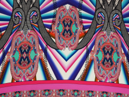 Dzianina wiskozowa - Abstrakcyjny paisley [panel 1,4 m]