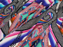 Dzianina wiskozowa - Abstrakcyjny paisley [panel 1,4 m]