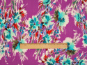 Dzianina wiskozowa - Malowane kwiaty na fiolecie