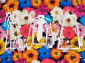 Jedwab lurex - Nasycone kwiaty i wytłoczenia