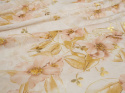 Jedwab lurex - Pastelowe kwiaty i wytłoczenia