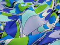 Jedwab elastyczny - Zielona i niebieska abstrakcja