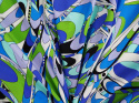 Jedwab elastyczny - Zielona i niebieska abstrakcja