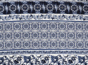 Jedwab elastyczny - Kafle i granatowe ornamenty (dolny border 60cm) [panel - 1,20m]