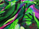 Jedwab elastyczny - Zielono-fioletowa abstrakcja