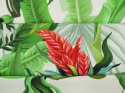 Jedwab krepa - Papugi i liście