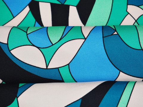 Jedwab twill - Niebieska abstrakcja Jedwab twill - Niebieska abstrakcja