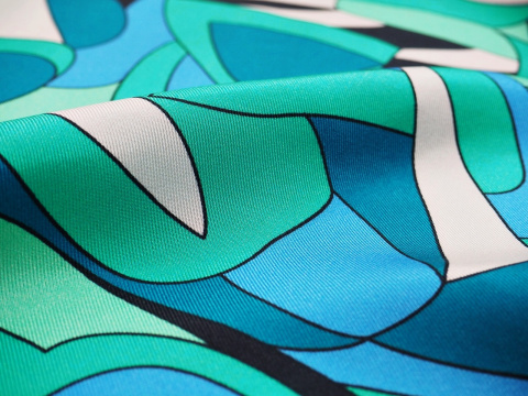 Jedwab twill - Niebieska abstrakcja Jedwab twill - Niebieska abstrakcja