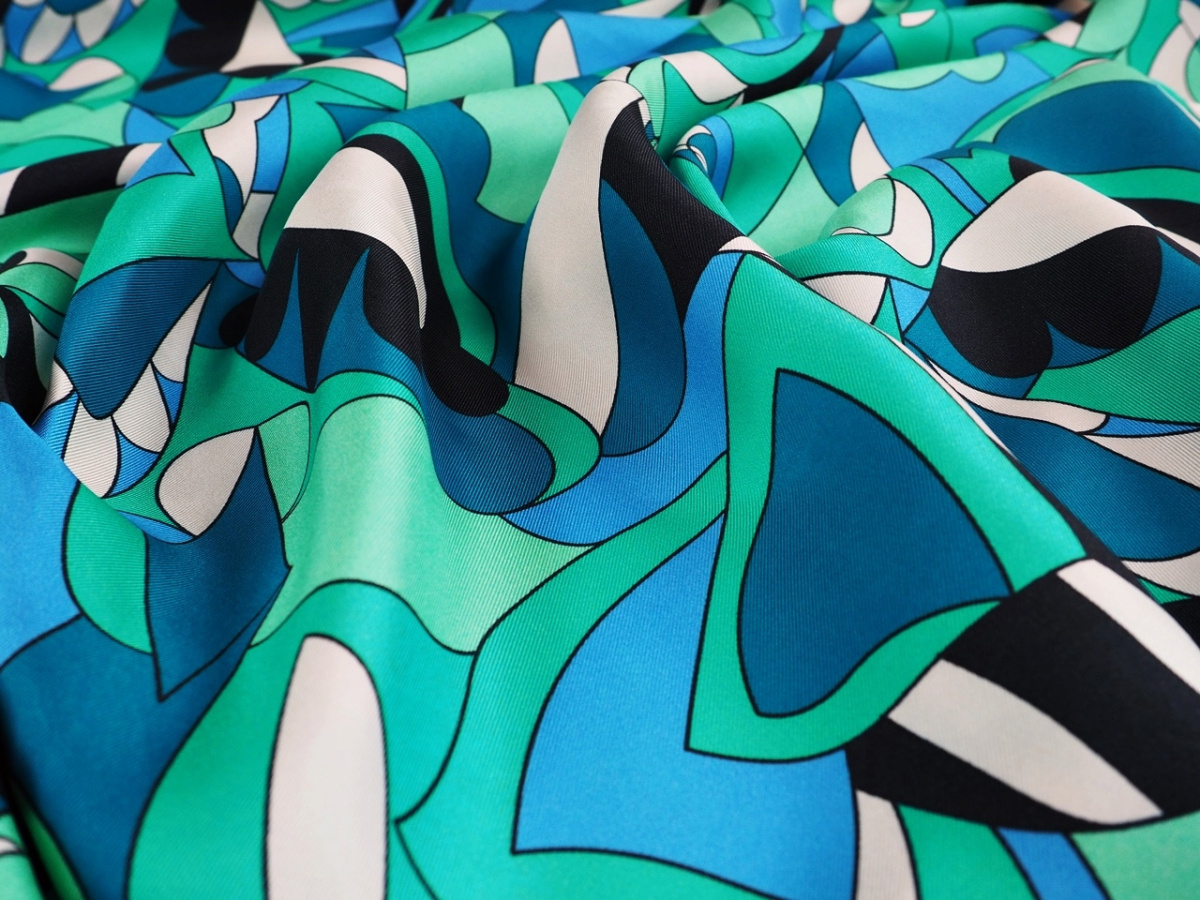 Jedwab twill - Niebieska abstrakcja Jedwab twill - Niebieska abstrakcja