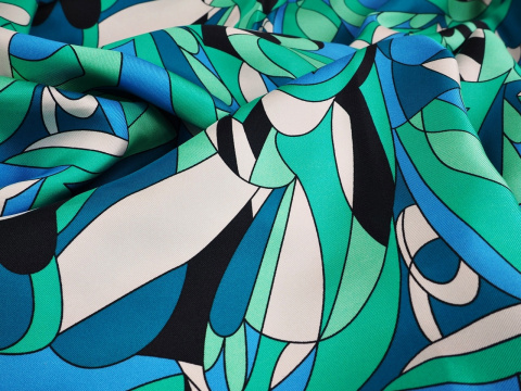 Jedwab twill - Niebieska abstrakcja Jedwab twill - Niebieska abstrakcja