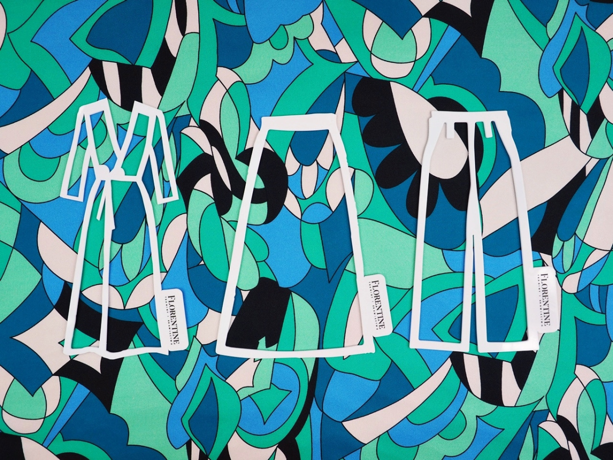 Jedwab twill - Niebieska abstrakcja