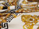 Jedwab twill - Złote ornamenty i koła