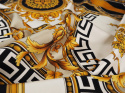 Jedwab twill - Złote ornamenty i koła
