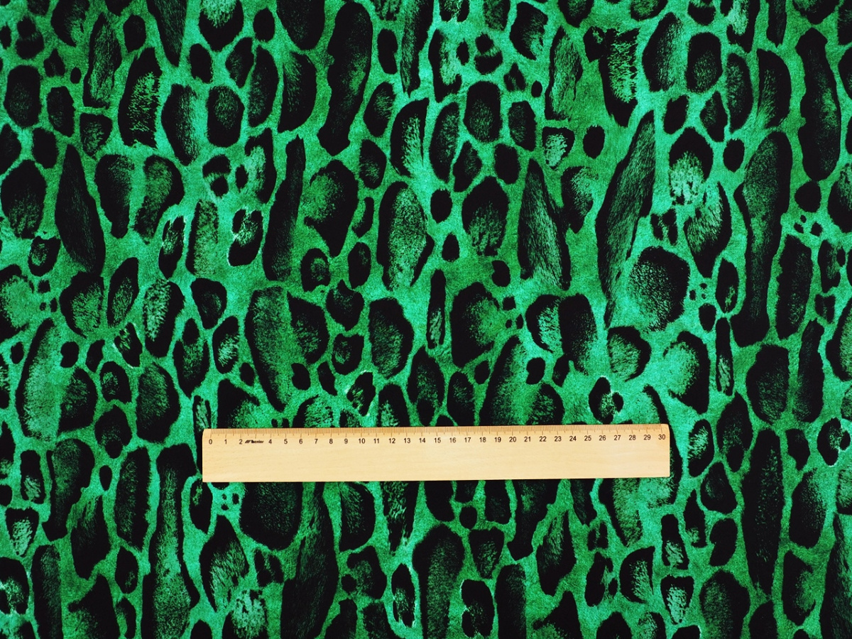 Jedwab elastyczny - Cętki na zieleni