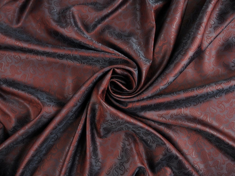 Podszewka wytłaczana - Paisley opalizujące bordo Podszewka wytłaczana - Paisley opalizujące bordo