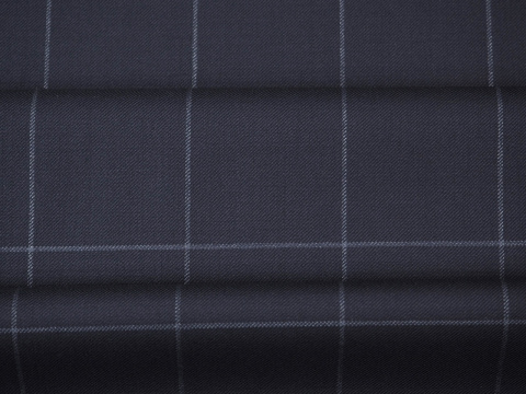 Wełna - Krata windowpane granat Wełna - Krata windowpane granat