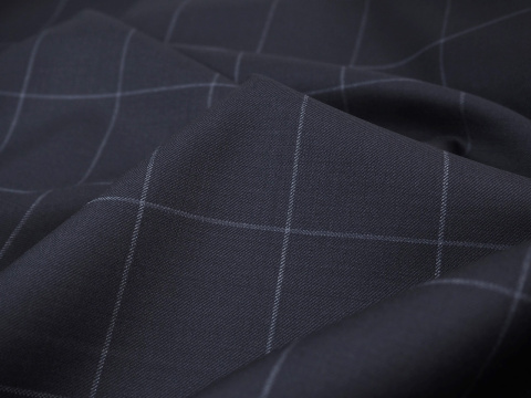 Wełna - Krata windowpane granat Wełna - Krata windowpane granat