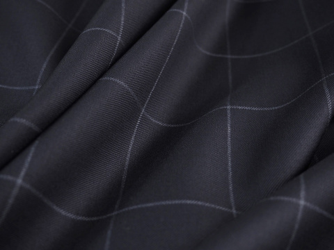Wełna - Krata windowpane granat Wełna - Krata windowpane granat
