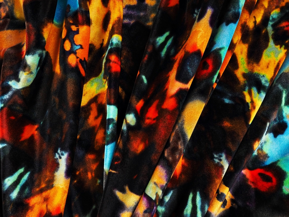 Welur wiskozowy - Jesienna abstrakcja