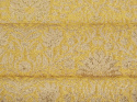 Żakard metaliczny - Złote kwiaty na żółtym tle
