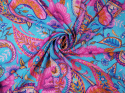 Wiskoza szyfon - Duży paisley i kwiaty
