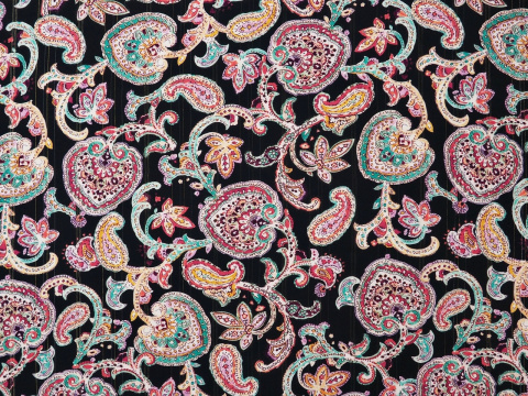 Wiskoza - Orientalny wzór i lurex Wiskoza - Orientalny wzór i lurex