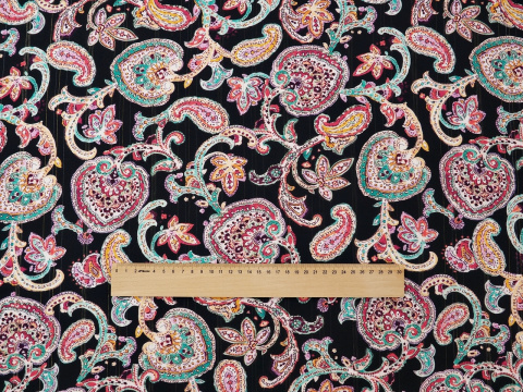 Wiskoza - Orientalny wzór i lurex Wiskoza - Orientalny wzór i lurex