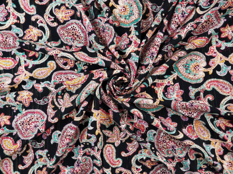 Wiskoza - Orientalny wzór i lurex Wiskoza - Orientalny wzór i lurex