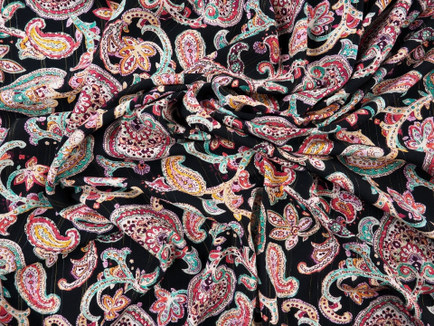 Wiskoza - Orientalny wzór i lurex Wiskoza - Orientalny wzór i lurex