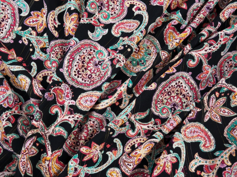Wiskoza - Orientalny wzór i lurex Wiskoza - Orientalny wzór i lurex