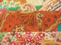 Wiskoza szyfon - Pomarańczowy paisley i kwiaty