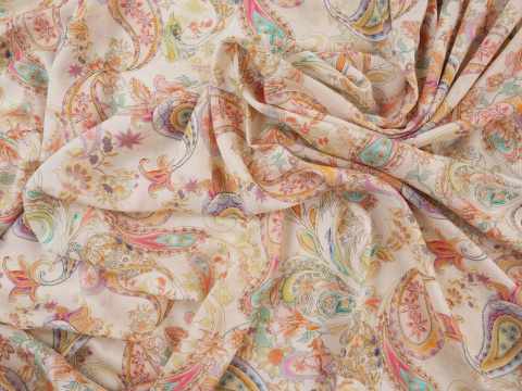 Wiskoza - Pastelowy paisley Wiskoza - Pastelowy paisley