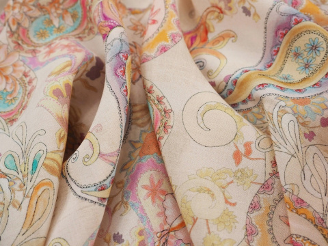 Wiskoza - Pastelowy paisley Wiskoza - Pastelowy paisley