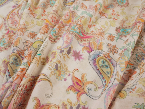 Wiskoza - Pastelowy paisley Wiskoza - Pastelowy paisley