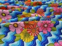 Wiskoza - Retro kwiaty na falach