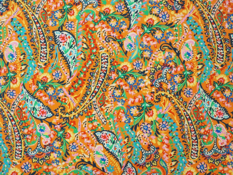 Wiskoza - Rustykalny paisley pomarańcz Wiskoza - Rustykalny paisley pomarańcz