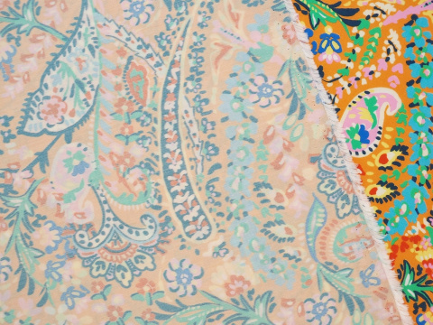 Wiskoza - Rustykalny paisley pomarańcz Wiskoza - Rustykalny paisley pomarańcz