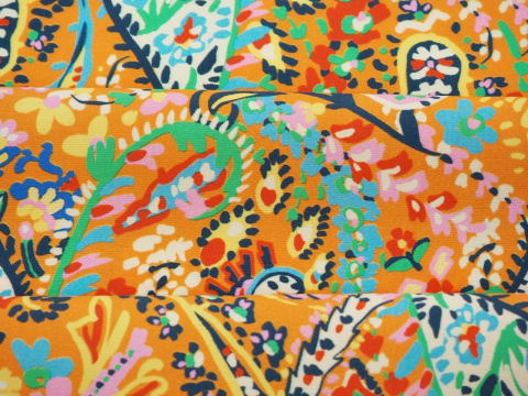 Wiskoza - Rustykalny paisley pomarańcz Wiskoza - Rustykalny paisley pomarańcz