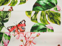 Jedwab elastyczny - Kwiaty, motyle i liście