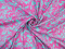 Jedwab elastyczny - Różowo-niebieskie kwiaty [kupon - 1,65m]
