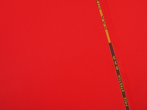 wełna double face czerwona