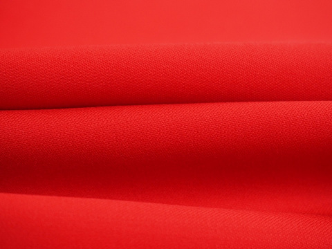 wełna double face czerwona