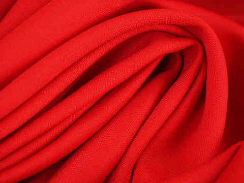 wełna double face czerwona