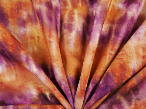 Wiskoza - Tie dye fiolet i rudy Wiskoza - Tie dye fiolet i rudy