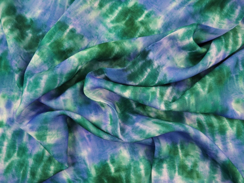Wiskoza - Tie dye fiolet i zieleń Wiskoza - Tie dye fiolet i zieleń
