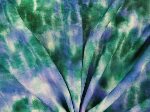 Wiskoza - Tie dye fiolet i zieleń Wiskoza - Tie dye fiolet i zieleń