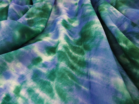 Wiskoza - Tie dye fiolet i zieleń Wiskoza - Tie dye fiolet i zieleń